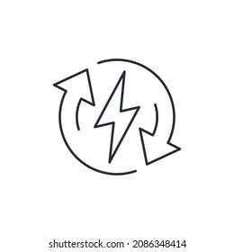 Change the energy source. Vector linear icon isolated on white background.