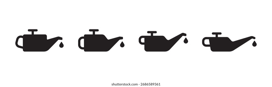 Icono de aceite de motor de cambio aislado sobre fondo blanco.