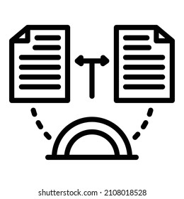 Change estimator papers icon. Outline change estimator papers vector icon for web design isolated on white background