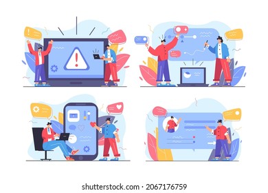 Change gadget settings, adjustment for device vector illustration. User moves sliders of settings flat style. System, control panel concept