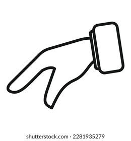 Change gesture icon outline vector. Finger hold. Position up