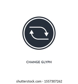 change glyph icon. simple element illustration. isolated trendy filled change glyph icon on white background. can be used for web, mobile, ui.