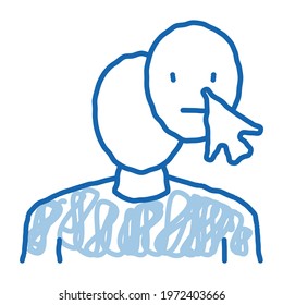change human face sketch icon vector. Hand drawn blue doodle line art change human face sign. isolated symbol illustration