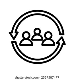 change icon line vector illustration on white background.