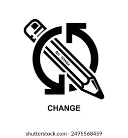 Change icon.To make different in some particular isolated on background vector illustration.