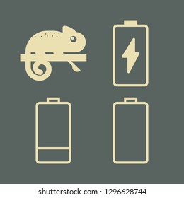 change icon set with chameleon and battery vector illustration