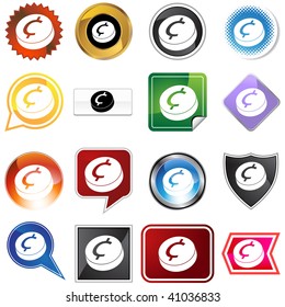 Ändern Sie die Symbolmenge einzeln auf weißem Hintergrund.