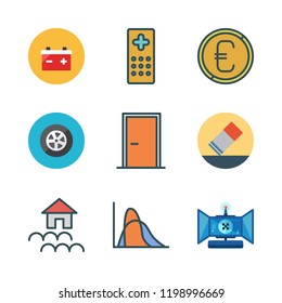 change icon set. vector set about coin, door, flood and comparative icons set.