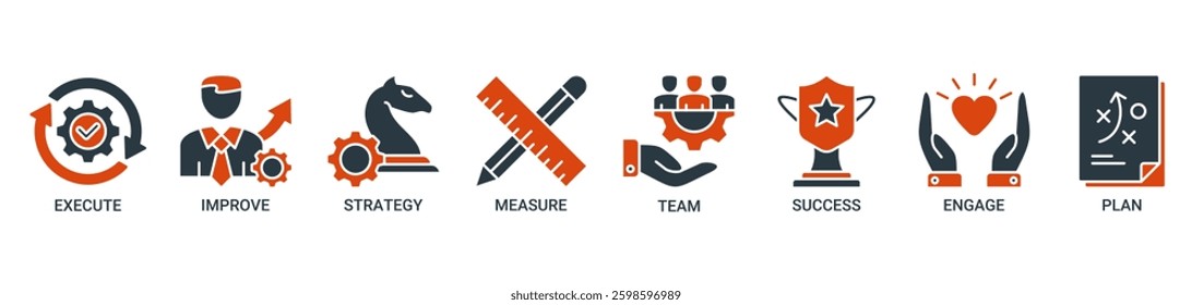 Change icon set. Vector concept illustration with icon solid color symbol background.