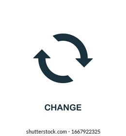 Change icon. Simple element from digital disruption collection. Filled Change icon for templates, infographics and more.