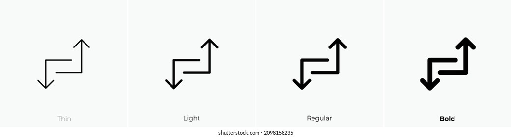 change icon. Thin, Light Regular And Bold style design isolated on white background