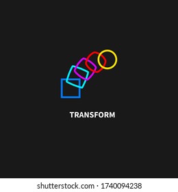 Change Icon, Transformation, Evolution, Development, Coaching Color Logo. Vector Illustration
