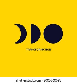Change icon. Transformation, evolution logo. Transform, coaching concept.  Vector illustration