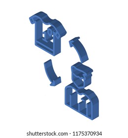 Change isometric left top view 3D icon