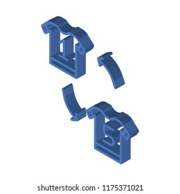 Change isometric left top view 3D icon