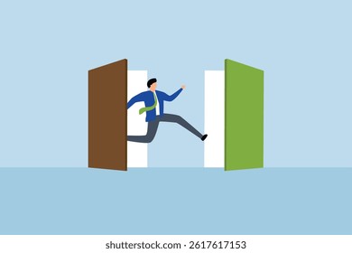 Change job, businessman leave open door to new opportunity.