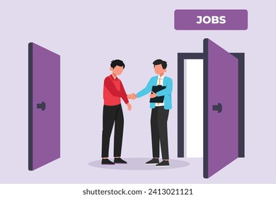 Change job or career. Improvement or progression concept. Colored flat vector illustration isolated.