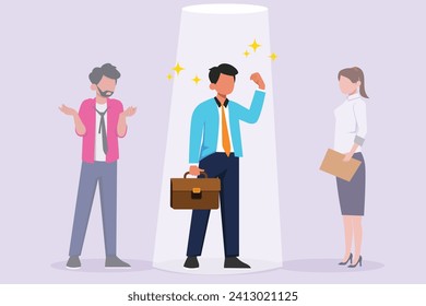 Change job or career. Improvement or progression concept. Colored flat vector illustration isolated.