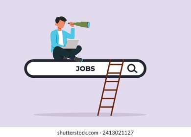 Change job or career. Improvement or progression concept. Colored flat vector illustration isolated.