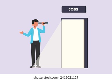 Change job or career. Improvement or progression concept. Colored flat vector illustration isolated.