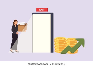 Change job or career. Improvement or progression concept. Colored flat vector illustration isolated.