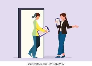 Change job or career. Improvement or progression concept. Colored flat vector illustration isolated.