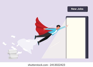 Change job or career. Improvement or progression concept. Colored flat vector illustration isolated.