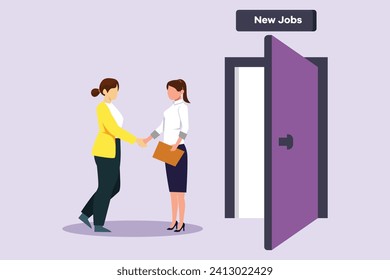 Change job or career. Improvement or progression concept. Colored flat vector illustration isolated.