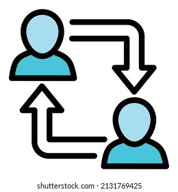 Change leader company icon outline vector. Social management. Esg business