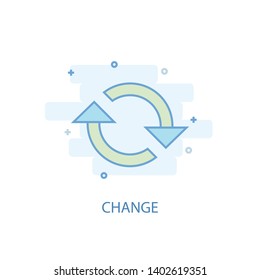 change line concept. Simple line icon, colored illustration. change symbol flat design. Can be used for UI/UX