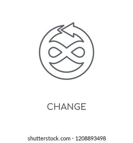 Change linear icon. Change concept stroke symbol design. Thin graphic elements vector illustration, outline pattern on a white background, eps 10.