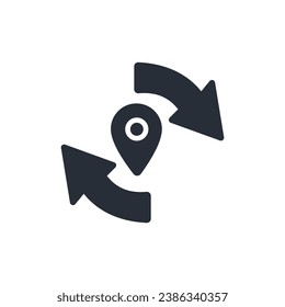 change location icon. vector.Editable stroke.linear style sign for use web design,logo.Symbol illustration.