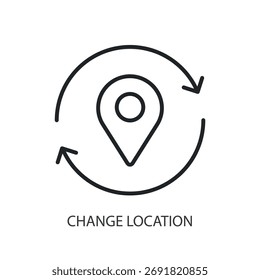 Altere os ícones de vetor de linha fina do local.