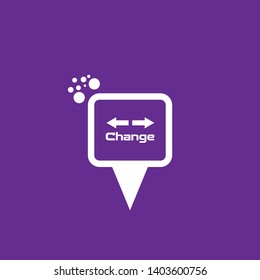 change logo and map pin. change logo concept. 