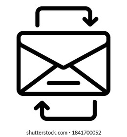 Change Mail Request Icon. Outline Change Mail Request Vector Icon For Web Design Isolated On White Background