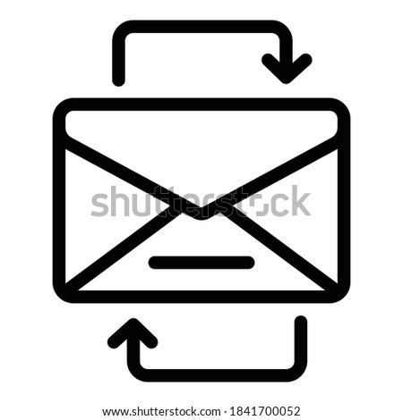 Change mail request icon. Outline change mail request vector icon for web design isolated on white background