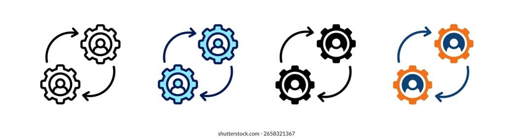 Gestión de cambios Todo en uno Icon Multi Styles Vector Set