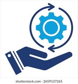 Ilustración vectorial de iconos azules planas de gestión de cambios