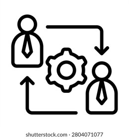 Change Management Icon - Black Outline Icons Style For Business and Enterprise
