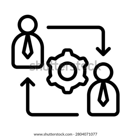 Change Management Icon - Black Outline Icons Style For Business and Enterprise