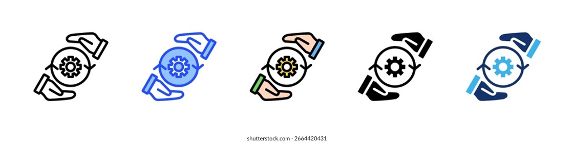 Colección de iconos de gestión de cambios con varios estilos