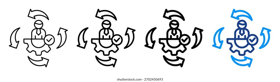 Change Management Icon Different Outline Collection Set