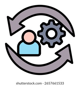 Change Management Icon Element für Design und Vektor