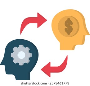 Change Management Icon Flat Vector Illustration