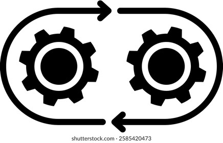 Change Management Icon Glyph Vector Illustration