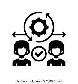 Ilustración vectorial de glifos de iconos de administración de cambios