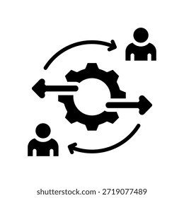 Ilustración vectorial de glifos de iconos de administración de cambios