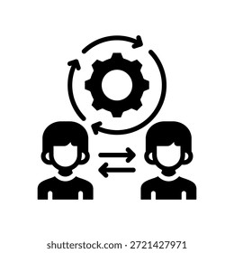 Ilustración vectorial de glifos de iconos de administración de cambios