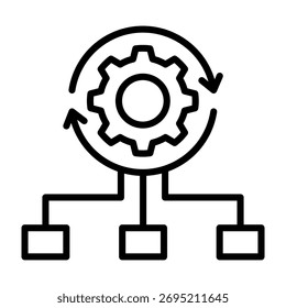 Ilustración vectorial de diseño de línea de iconos de gestión de cambios