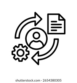Ilustración vectorial de línea de iconos de gestión de cambios